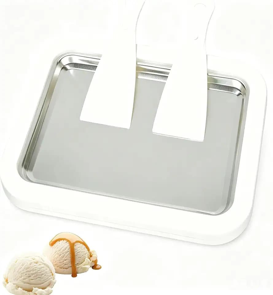Instant Ice Cream Maker,Rolled Ice Cream Maker, Soft Serve Ice Cream maker,Perfect for Frozen Yogurt, and More! Food grade stainless steel ice cream roll machine for home us (white)
