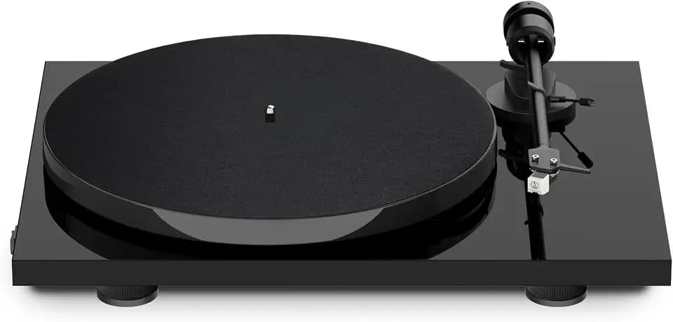 Pro-Ject E1 BT, Plug & Play Einsteiger Plattenspieler mit MM Tonabnehmersystem, BT Sender, schaltbarer Phono Vorstufe und elektronischer Geschwindigkeitsänderung (AT3600L, Schwarz)
