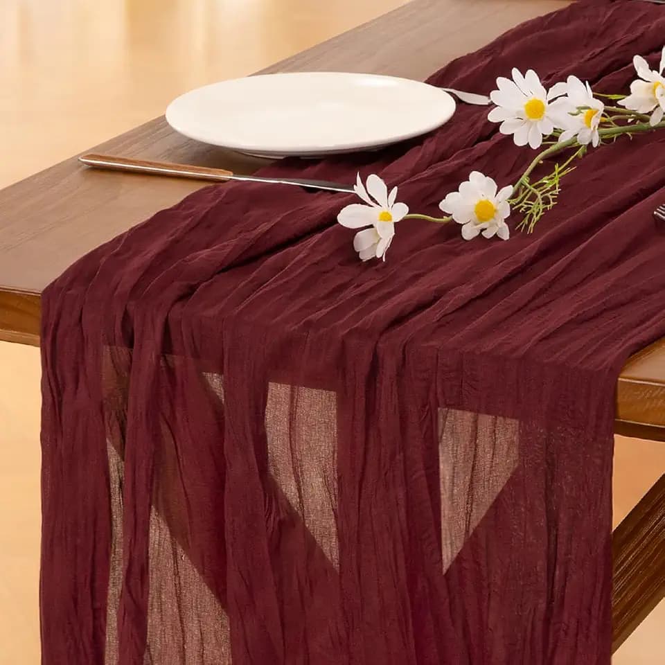 Cheesecloth Table Runner Fall Boho Wedding Birthday Party Home Decor