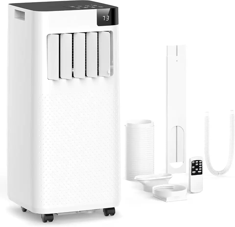 COWSAR 10,000 BTU Portable Air Conditioner, 5-in-1 Cooling Unit with Auto Swing & Child Lock, Cools Up to 450 Sq.Ft for Bedroom & Apartment