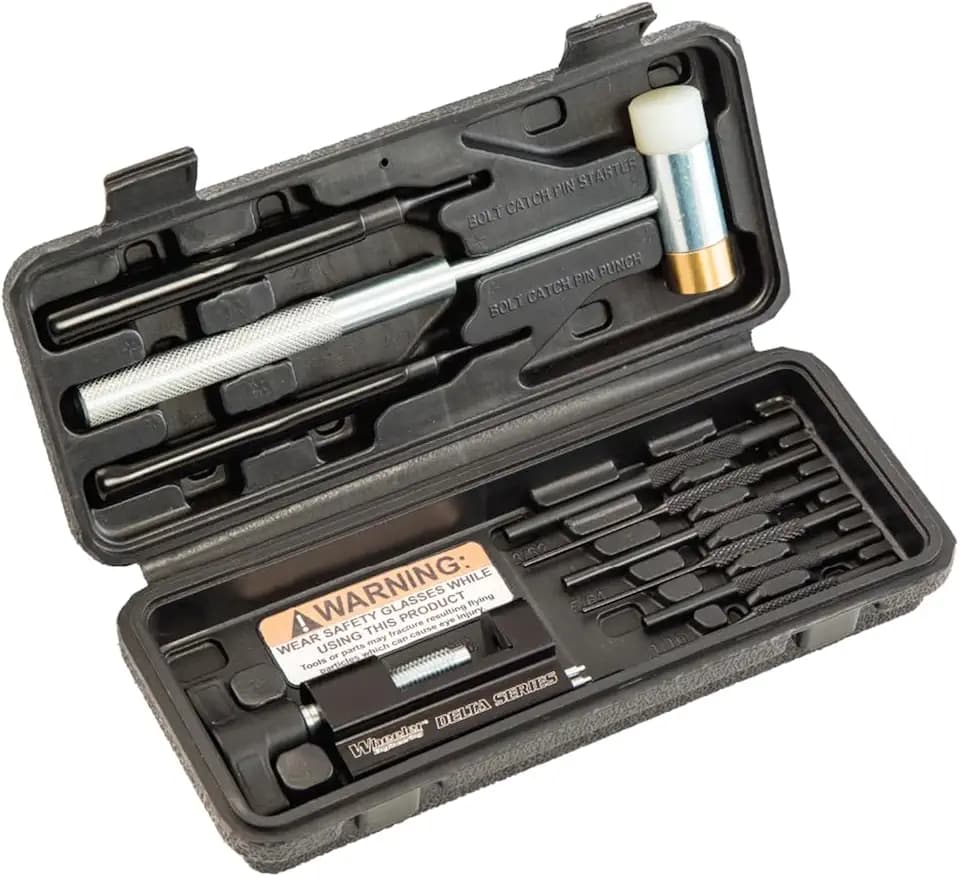 Wheeler Roll Pin Install Tool Kit with Trigger Install Tool, Punches, Brass/Polymer Hammer and Storage Case for Gunsmithing and Firearm Maintenance