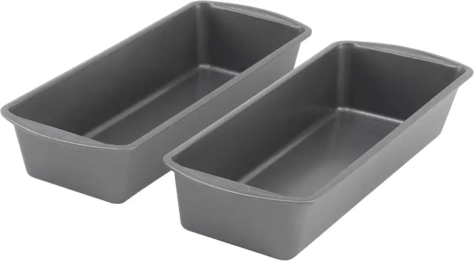 GoodCook Set of 2 Extra Large 13" x 5" Nonstick Steel Bread Loaf Pans, Gray - Set of Two Loaf Pans, Even Heat Distribution, Scratch-Resistant Nonstick Coating, Durable Construction, Easy to Clean