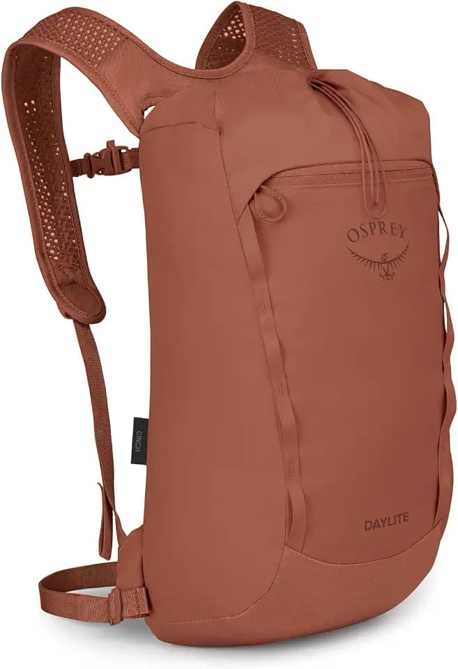 Osprey Daylite Cinch Backpack - Lightweight Travel Bag for Hikes, Festivals, and Everyda, Porcelain Orange