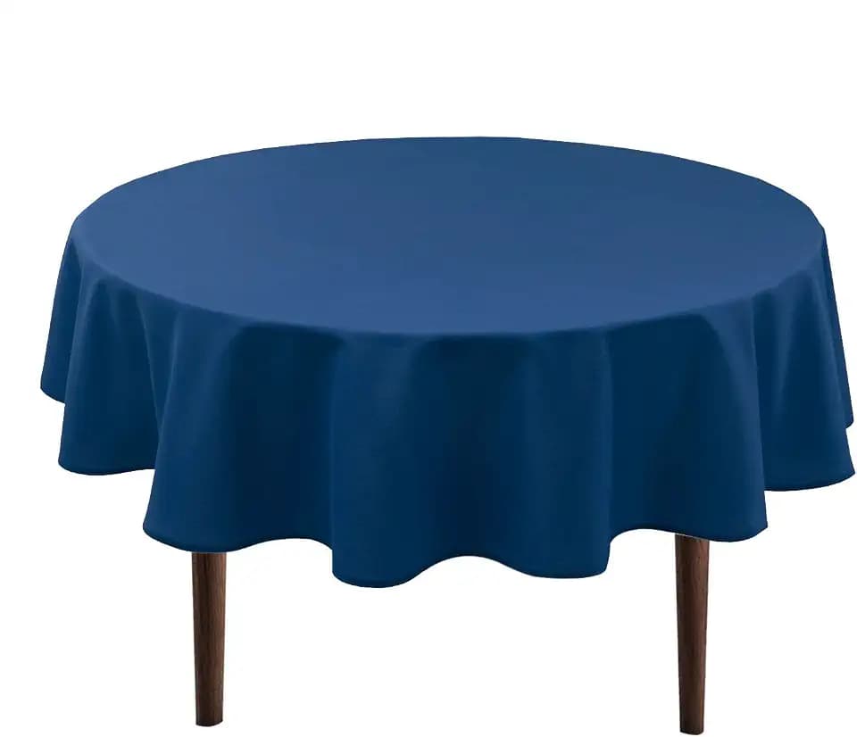 Hiasan Blue Round Tablecloth, 80 Inch, Royal, 1 Pack
