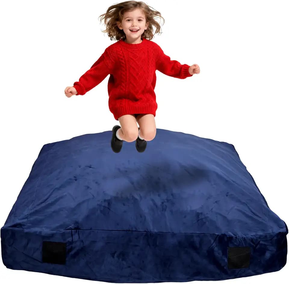 WOUDY Crash Mats for Kids Sensory, Sensory Pads for Autistic Children,Soft Foam Landing Zone, Soft, High-Density Foam Landing Zone Provides Safe Sensory, with Washable Cover