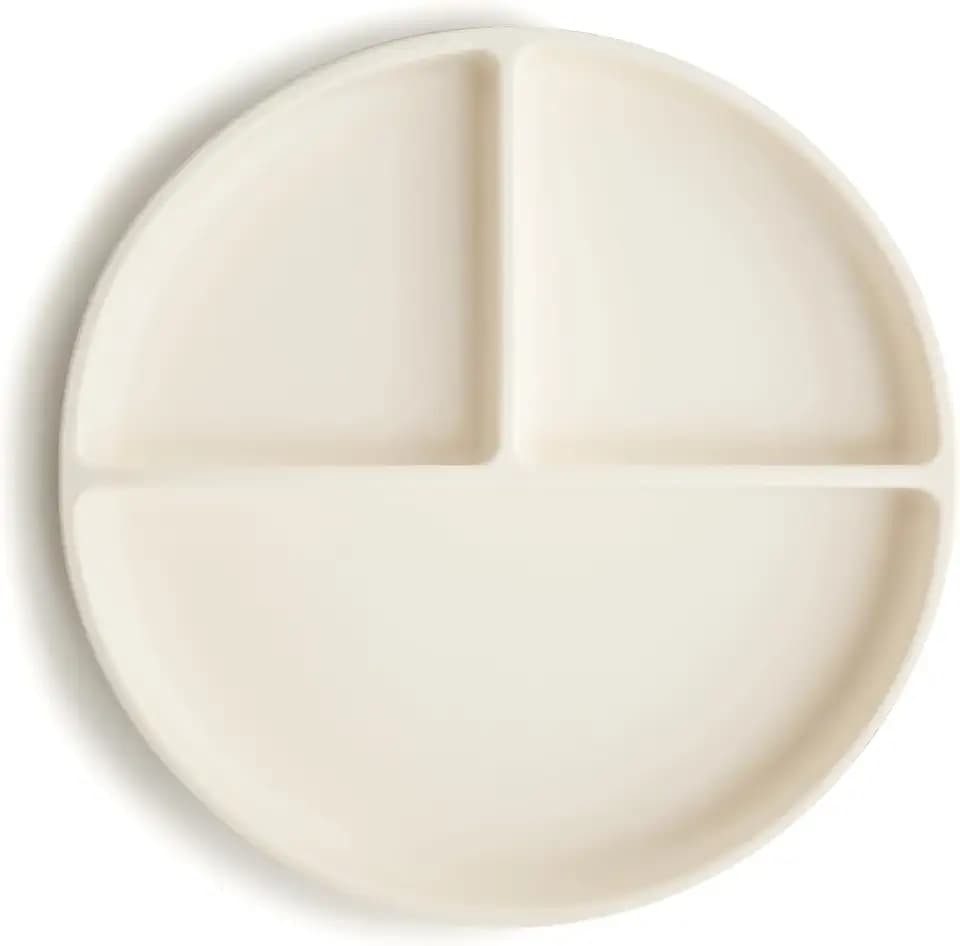 mushie Silicone Suction Plate | BPA-Free Non-Slip Design (Ivory)