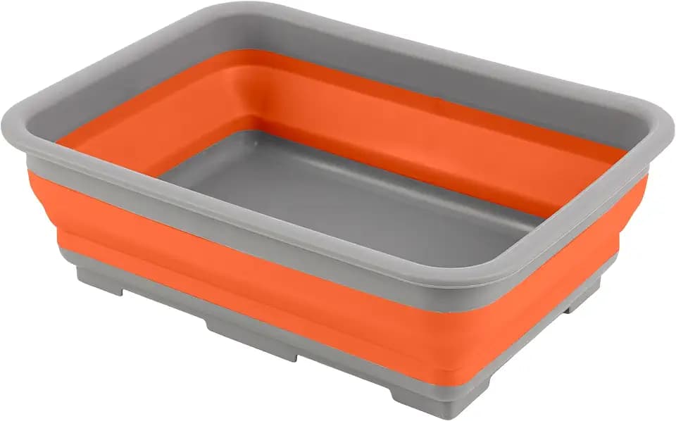 Wakeman Collapsible Bucket for Cleaning Supplies, Orange, 7.27L