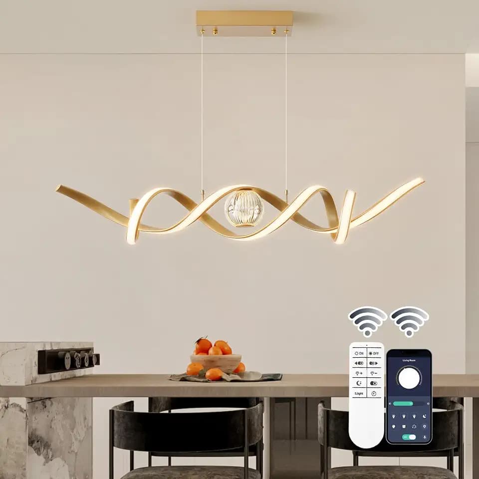 ORANOOR LED Modern Chandelier 39inch Dimmable Kitchen Island Pendant Lights