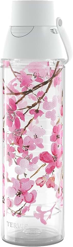 Tervis Venture Lite Sakura Japanese Cherry Blossom Made in USA Double Walled Insulated Tumbler Travel Cup Keeps Drinks Cold & Hot, 24oz Water Bottle, Classic