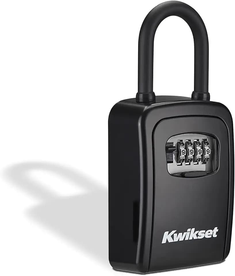 Kwikset Portable Key Storage Lock Box, Combination, 3-1/2 in, 1-Pack, Black
