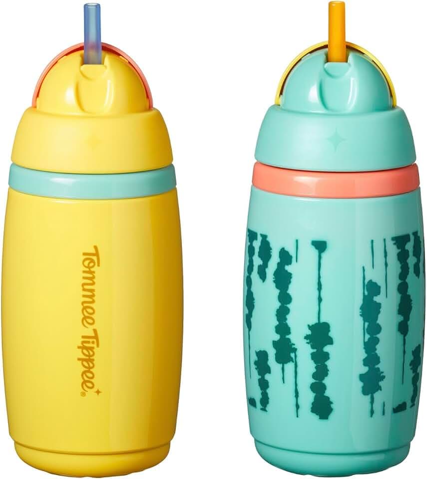 Tommee Tippee Active Straw Toddler Cups, 1-3 Years, Insulated, 9oz