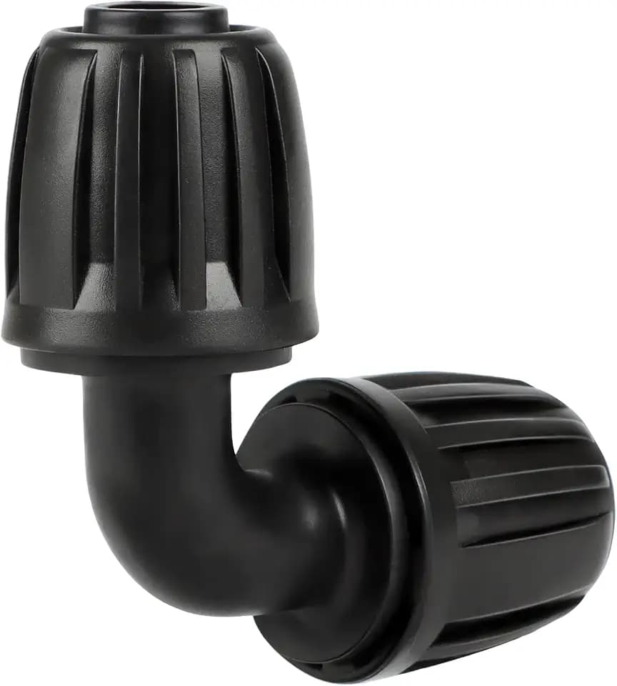 Drip Irrigation Elbow Fittings, 12 Pieces 1/2'' Dripline Locked Barbed Elbow Connectors for 1/2 Inch Irrigation Tubing (1/2" ID x 0.650" OD) 90 Degree Corner for Garden Sprinkler Systems