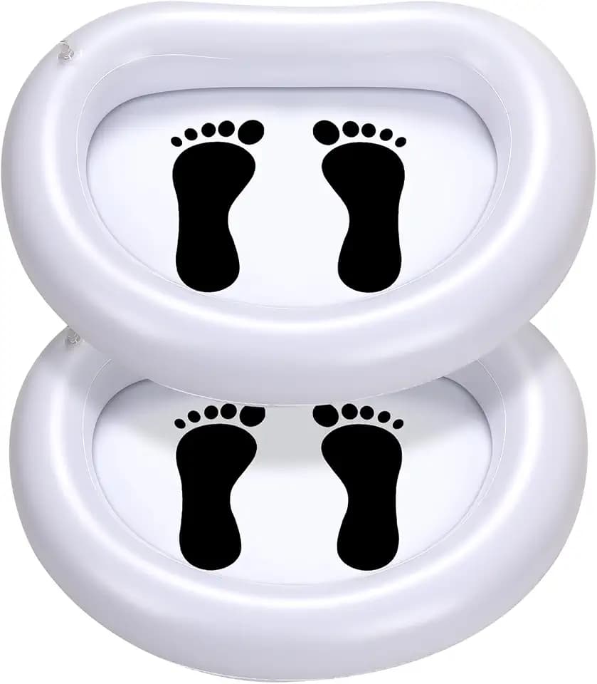 2Pcs Inflatable Pool Foot Bath Basin, Foot Bath Wash for Swimming Pools