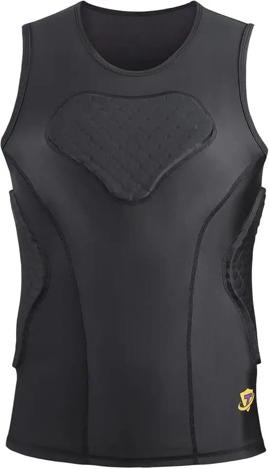 DGXINJUN Men Padded Chest Rib Protector Vest 4-Pads Shirt for Adult Football Baseball Softball Rugby Basketball