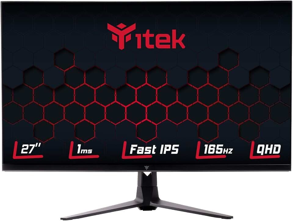 iTek Monitor GGF - 27" Flat, WQHD 2560x1440, Fast IPS, 165Hz, 16:9, 1ms OD, HDMI, 2xDP, USB, Speaker, HDR, Adaptive Sync