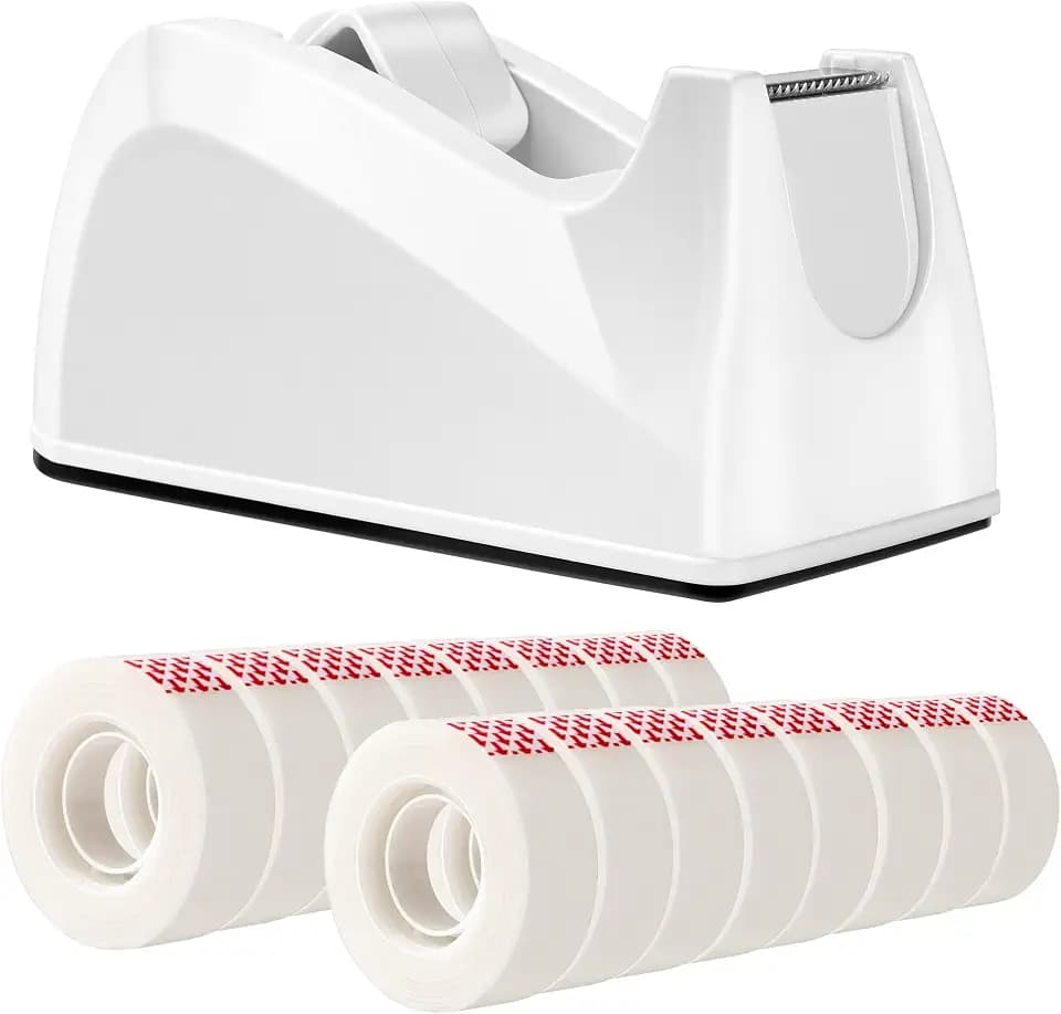 Amazon Basics Matte Finish Tape Dispenser with 16 Refill Rolls, 3/4" x 1300" (36 yds)