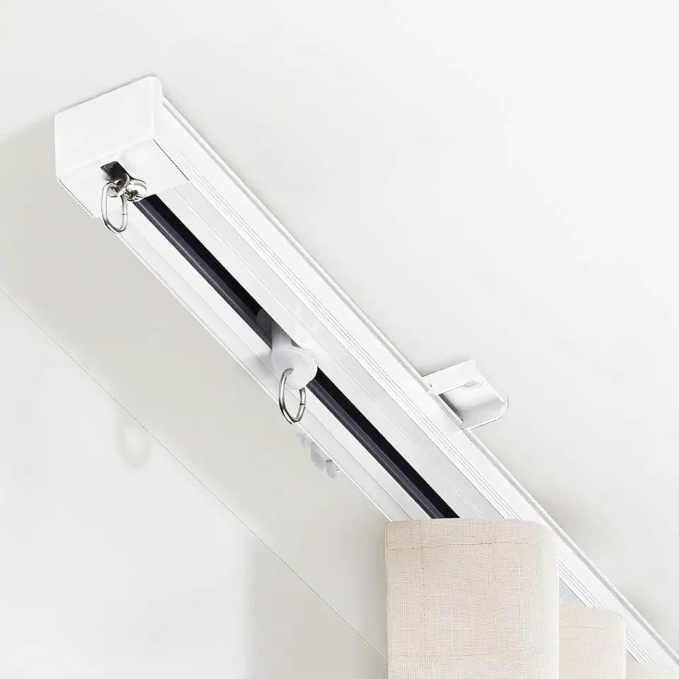 TEAKMAMA Ceiling Curtain Track,9-12FT Heavy Duty Room Divider Track,White