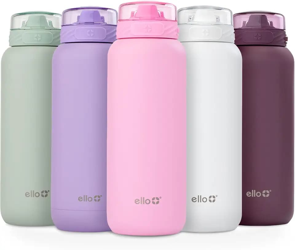 Ello Cooper 22oz Insulated Stainless Steel Water Bottle with Straw, Bubble