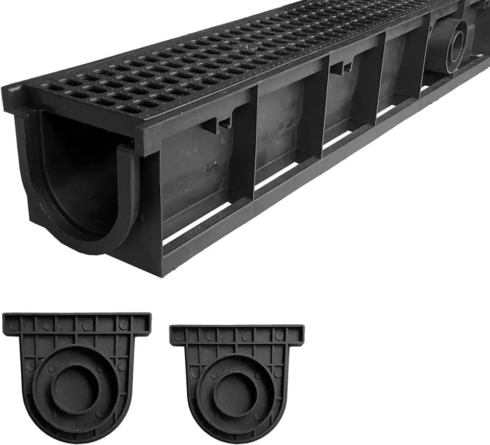 39.4x6.1x5.5in A15 Deep Profile HDPE Trench Drain System