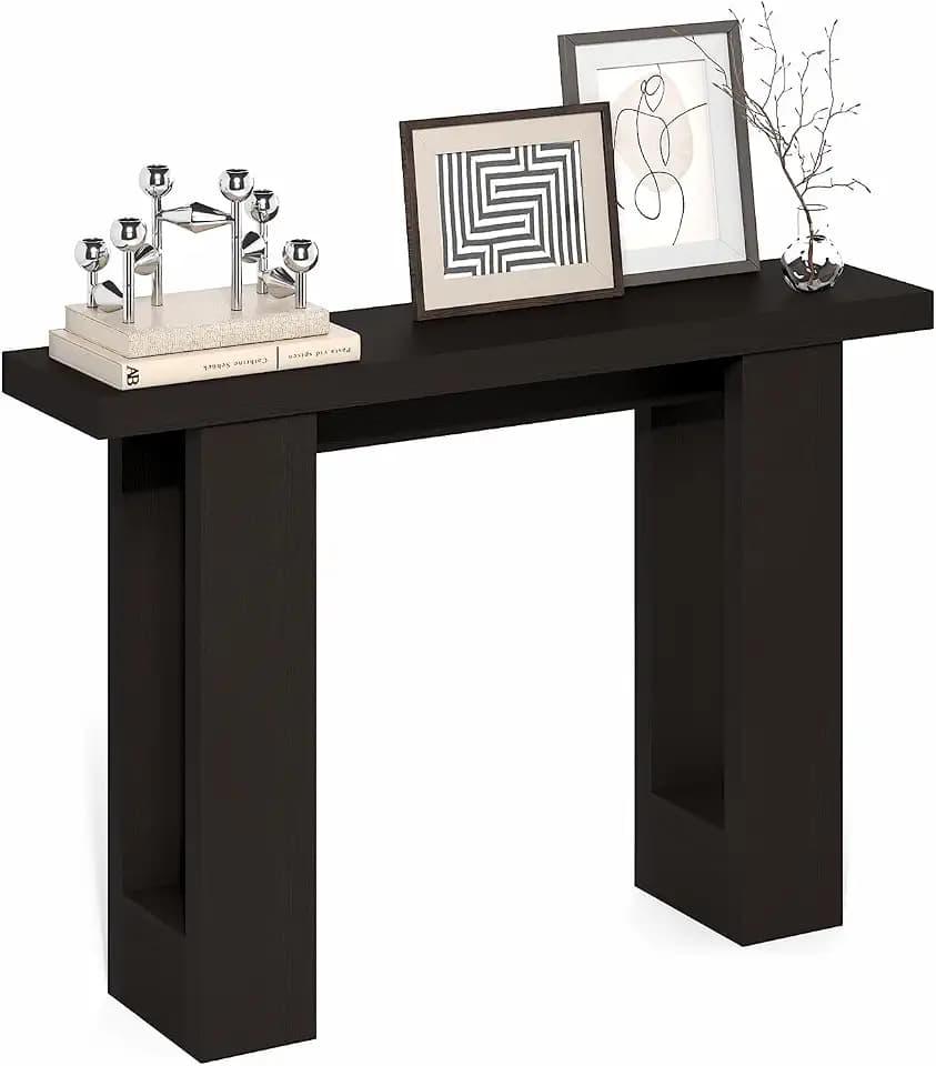Furinno ARA 47-Inch Wide Entryway Table, Narrow Console Table, Dark Oak