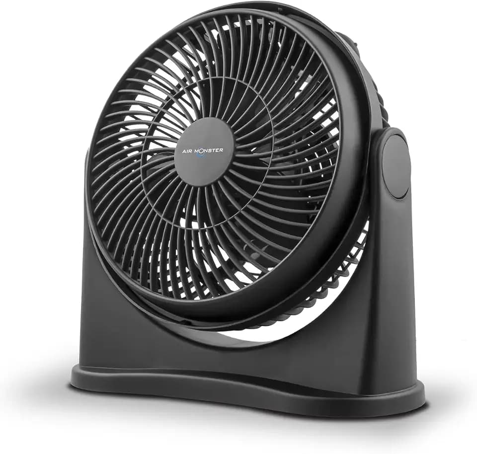 Air Monster 15655 High Velocity Personal Desk Fan, 8 Inch, Black