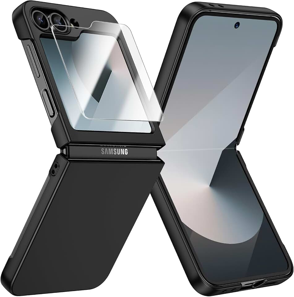 Doeshine für Z Flip 7 FE/Z Flip 6 Hülle Dünn, Displayschutzfolie, Schwarz