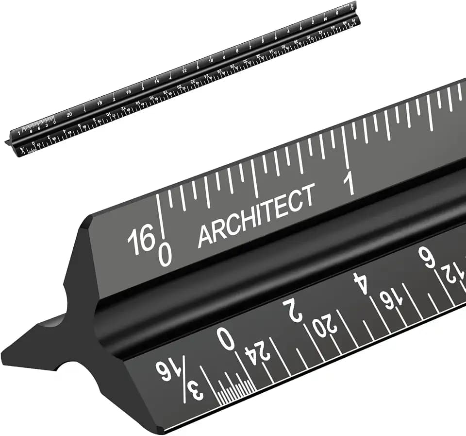 Architectural Scale Ruler, Imperial Measurements 12''
