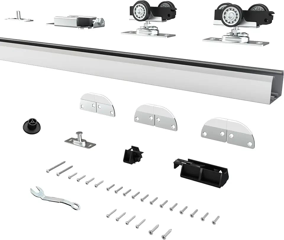 30" Bifold Door Hardware Kit for 2 Doors,Aluminum Sliding Barn Door Hardware Top Mounted for Bathroom, Bedroom, Storeroom, Living Room