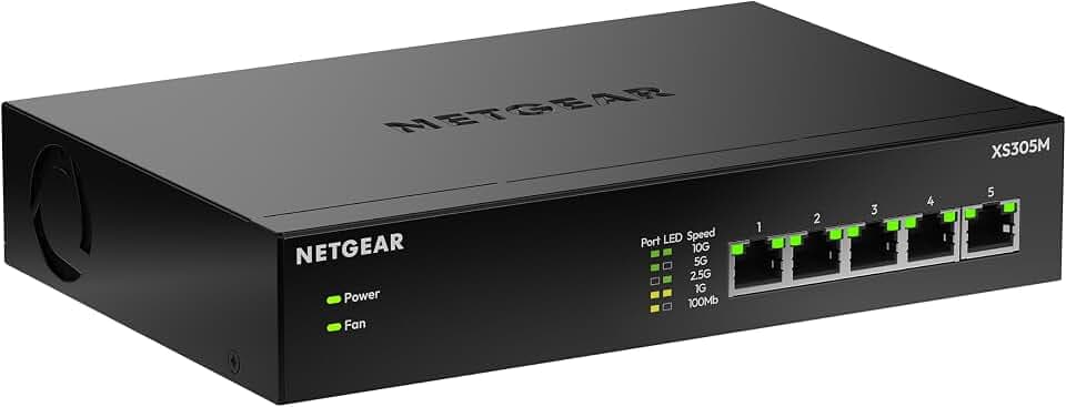 NETGEAR LAN Switch 5 Port, Unmanaged 10Gb Multi-Gig Netzwerk Switch XS305M