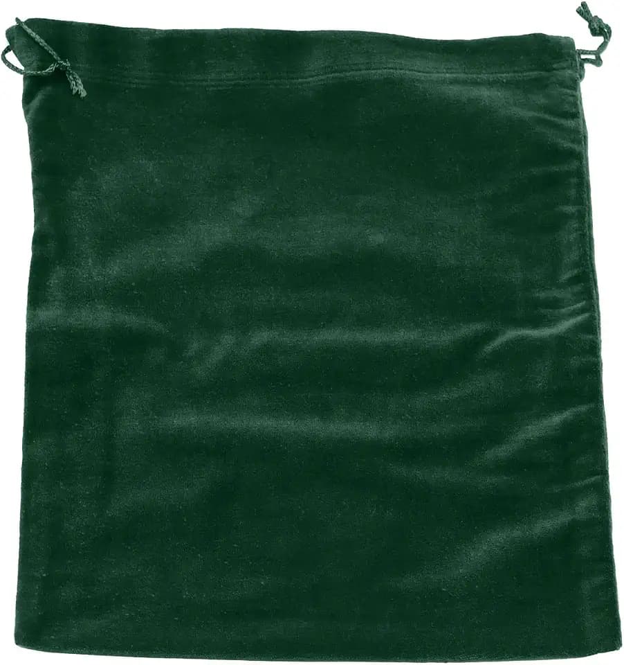Extra Large Green Velvet Cremains Bag for Ashes - Extra Large Size 13"L x 15"H - for Holding 400 Cubic Inches of Pet or Human Cremains - Includes Plastic Bag for Ashes