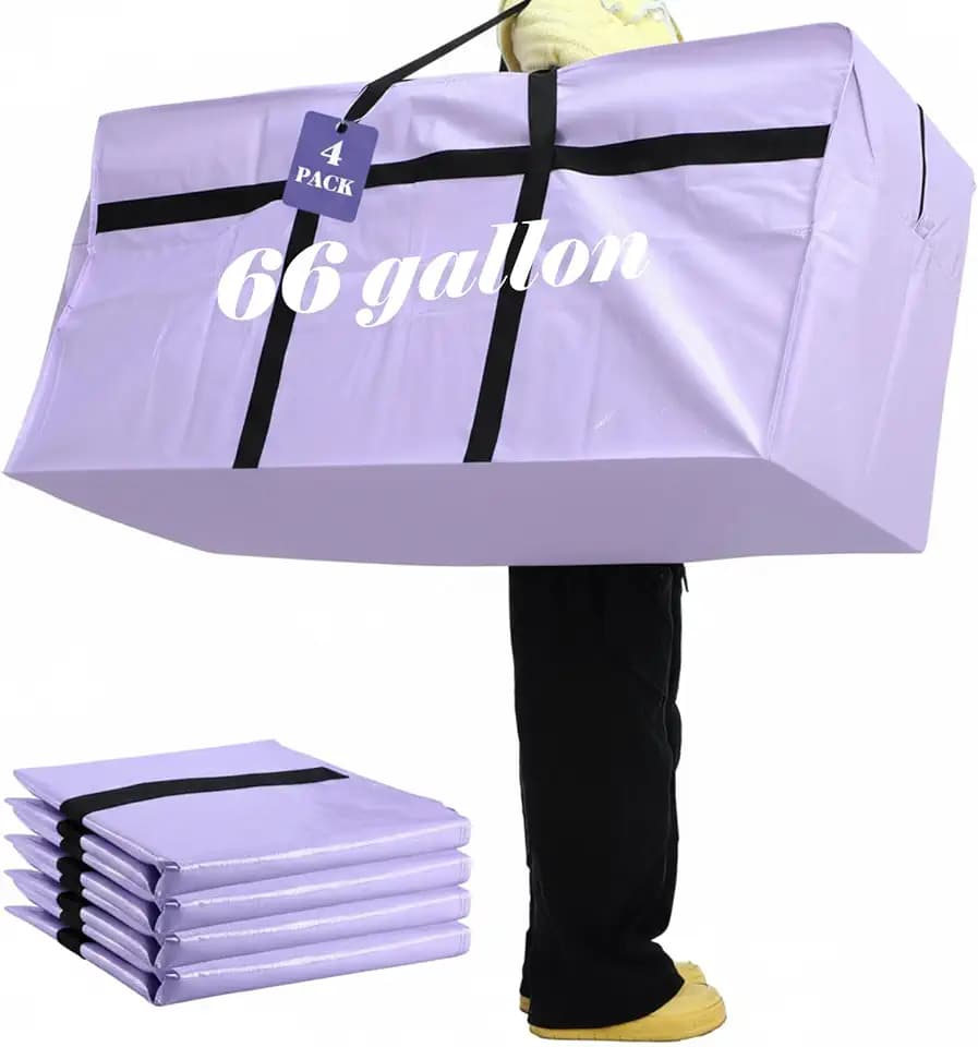 4 Pcs 66 Gallon Extra Large Moving Bags Heavy Duty Storage Bag