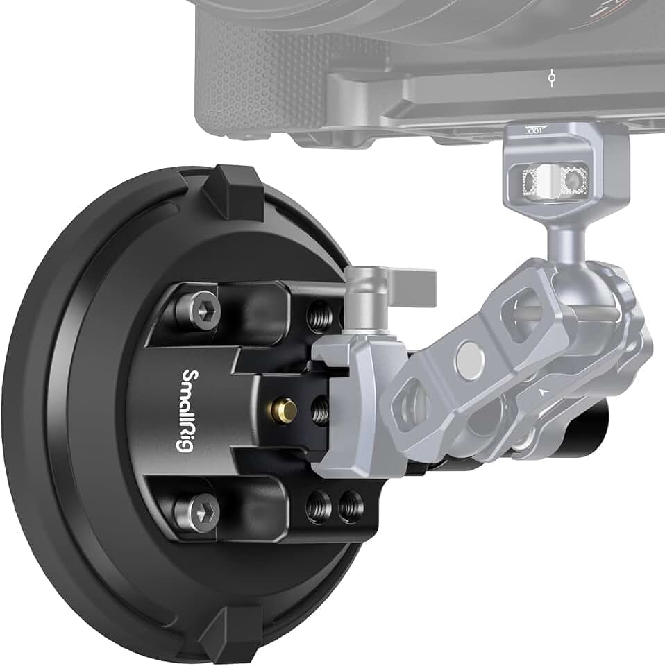 SMALLRIG 4″ Camera Suction Cup, Kamera Kamerahalterung am saubere und Glatte Oberflächen, max 2kg Belastung für Geschwindigkeiten bis zu 80km/h (50mph), für DJI OSMO, für GoPro Hero, für Nikon – 4122C