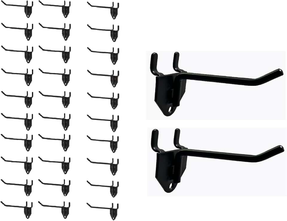 NectaCol 30 Packs 4" Long Metal Pegboard Hooks, Standard Hooks is Fit to Any Pegboard Panels