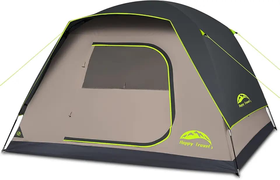 Happy Travel Camping Tent, 4/6 Person Dome Tents for Camping with Rainfly