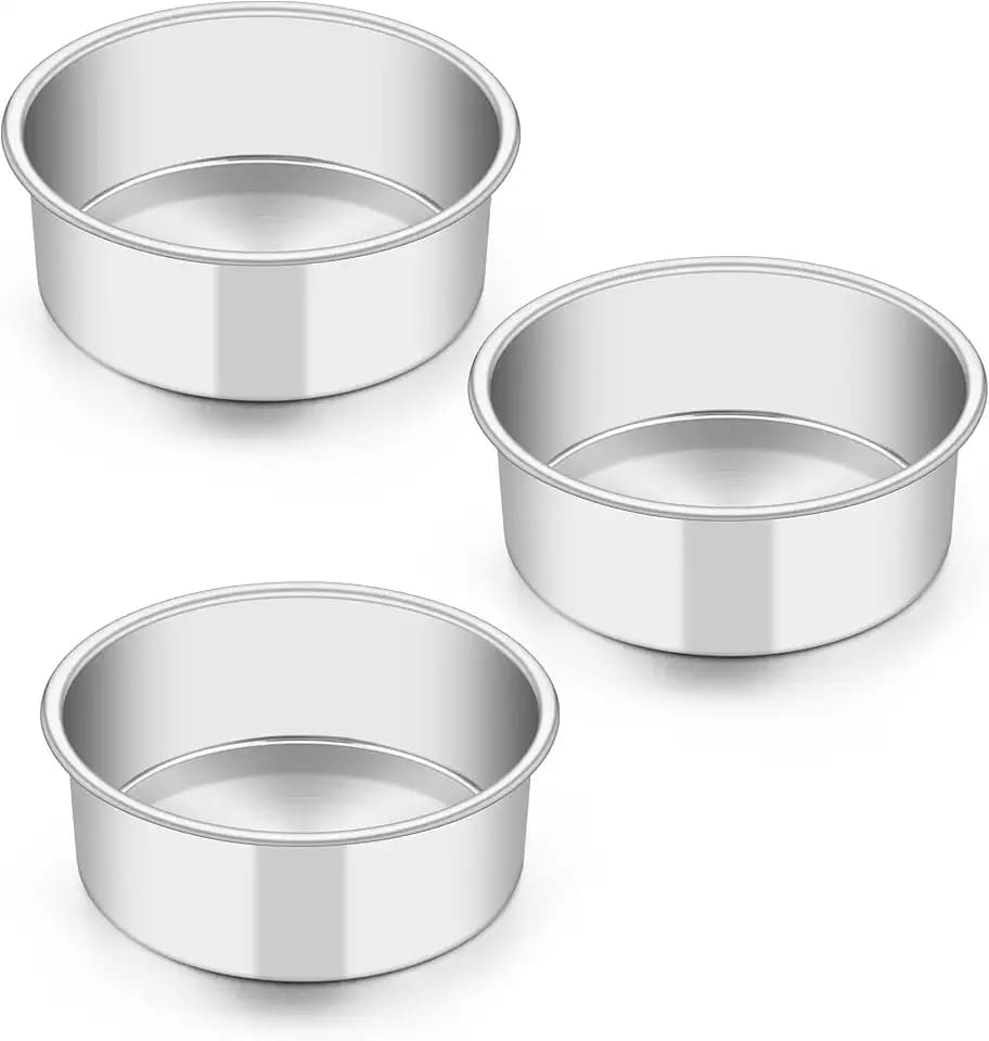 TeamFar 5 Inch Cake Pan Set of 3, Stainless Steel Small Layer Cake Pans Tin