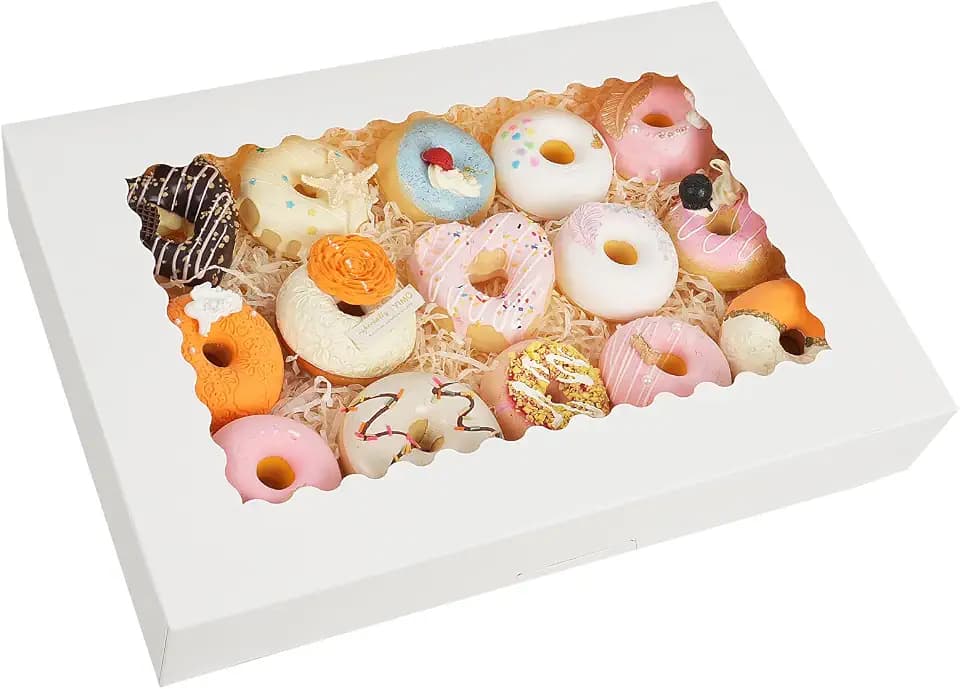 Moretoes 40pcs Large Bakery Boxes 16x11x2.5 Inches Cookie Boxes with Window