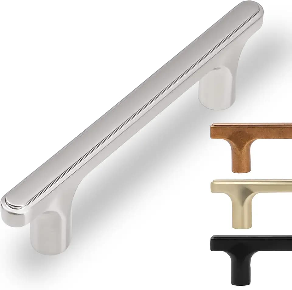 10 Pack 3 Inch Cabinet Pulls Brushed Satin Nickel Kitchen Cabinet Handles Silver Drawer Zinc Alloy Drawer Pulls Solid Cabinet Hardware