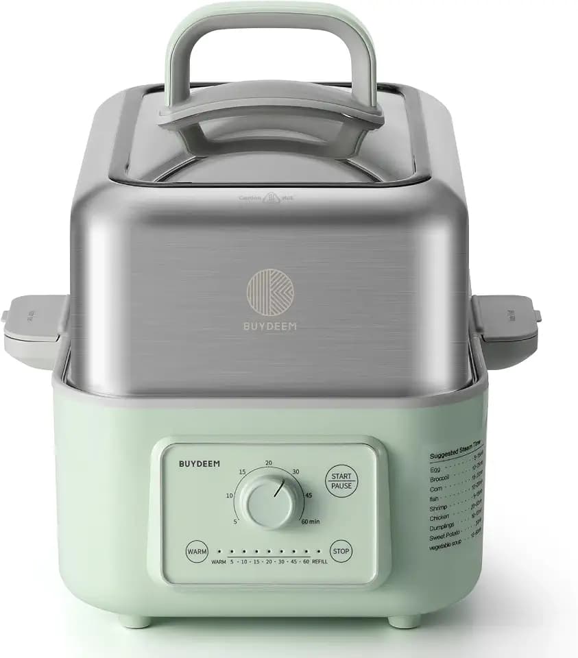 BUYDEEM G52 5.3Qt Electric Food Steamer for Cooking, Cozy Greenish