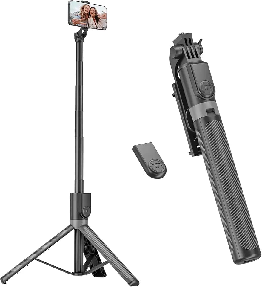 180cm Handy Stativ & Selfie Stick, Aluminium Integriertes Ausziehbares Stativ für Smartphone, Tragbarer Reisestativ-Ständer mit drahtloser Fernbedienung für iPhone/Samsung/Android/Kamera