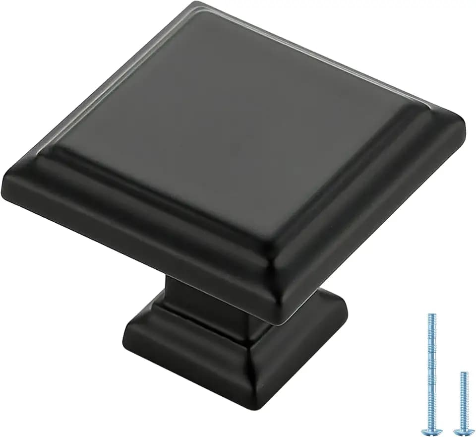 Ravinte Hardware Matte Black Cabinet Pulls, Single Hole, 5 Pack