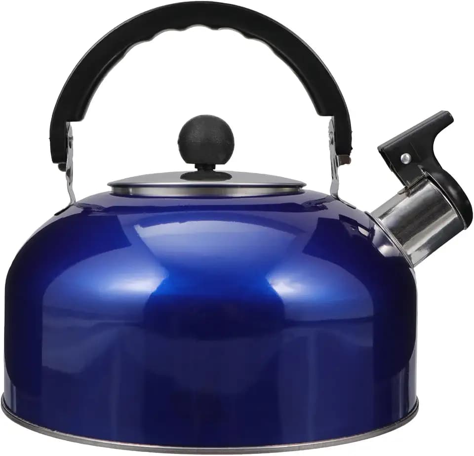 Amosfun Stainless Steel Whistling Tea Kettle 2.00L Stovetop Tea Kettle with Ergonomic Handle for Boiling Water and Other Drinks Suitable for Home Kitchen and Gas or Induction Stoves