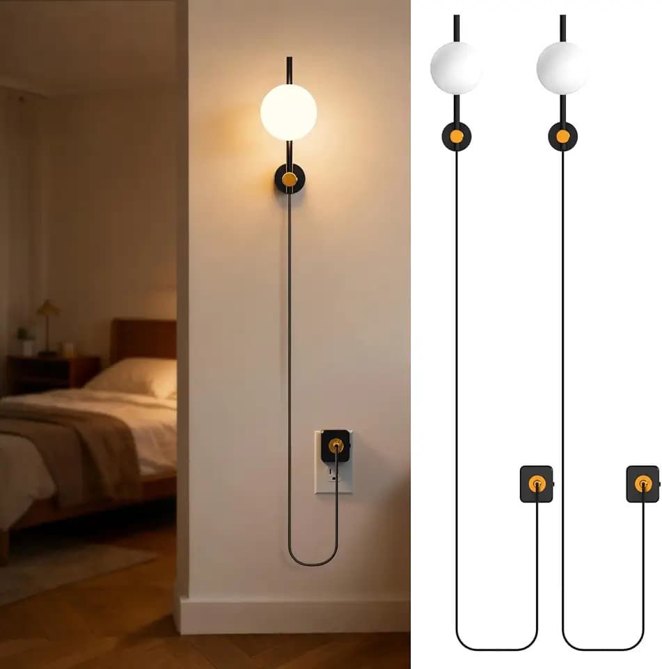 JandCase Night Lights Plug into Wall, 2 Pack 3000K Round Milky Night Light