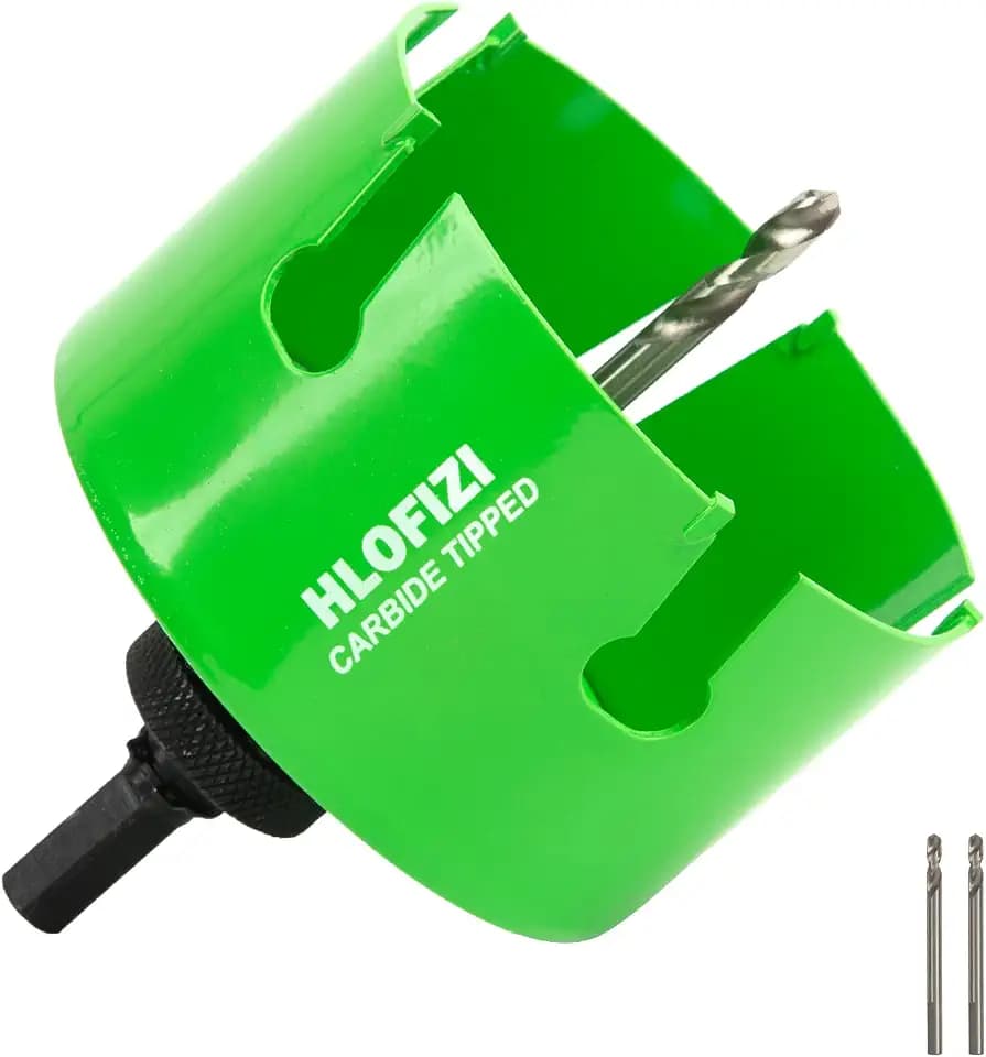 4-1/4" Carbide Tipped Hole Saw for 4 Inch Recessed Lights and Dryer Vent, 4.25 Inch Hole Saws Cutting Hardwood, Drywall, Plaster, Ceiling Sheetrock, Fiberglass, 5X Faster, Green
