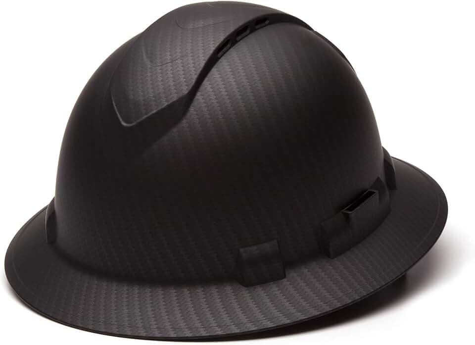Pyramex Ridgeline Full Brim Hard Hat 4 Point Ratchet Vented