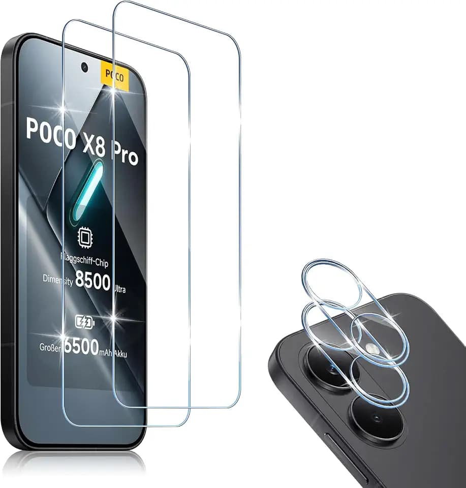 HidWee Schutzfolie für Xiaomi POCO X8 Pro für Panzerglas 2+2 Stück