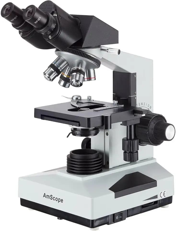 AmScope B490 Compound Binocular Microscope, 40X-1000X Magnification