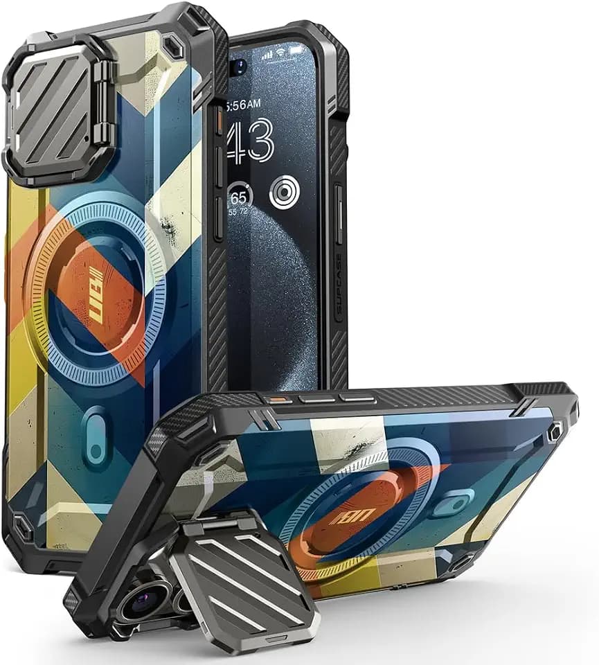 SUPCASE for iPhone 15 Pro Max Case (6.7 inch) with Camera Cover Stand