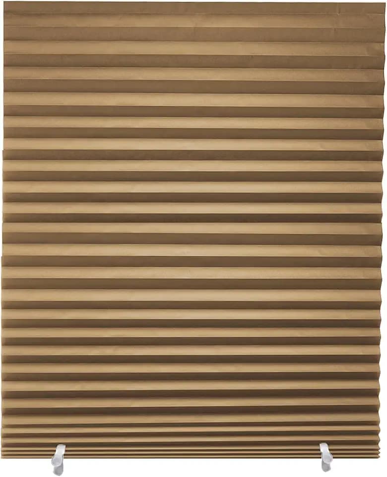 Changshade 6-Pack Pleated Paper Temporary Shades Cordless Light Filtering Cut to Size Temporary Paper Blinds for Indoor Windows of Office, Bedroom, Bathroom, Living Room, 36" W x 72" H, Brown