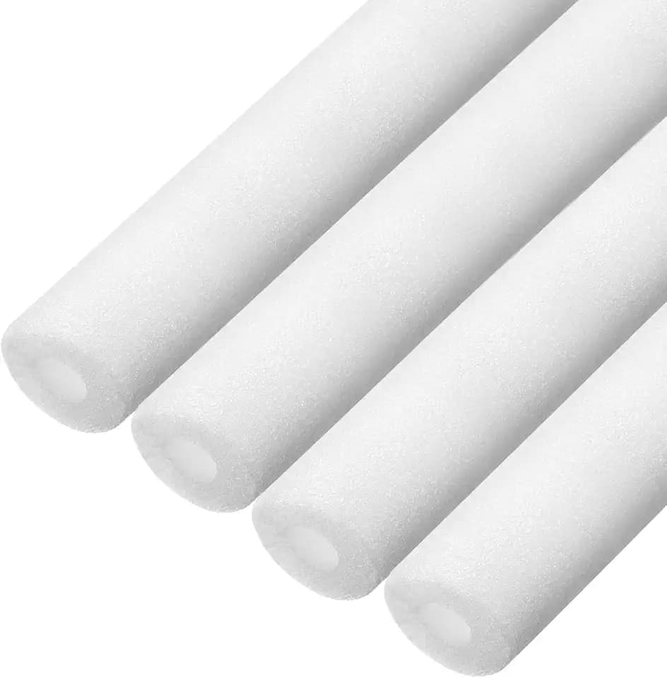 MECCANIXITY 4pcs Pipe Insulation Foam Tube Pipe Lagging 10mm(3/8 Inch) ID 30mm OD 3ft Freeze Protection for Copper Pipe, White