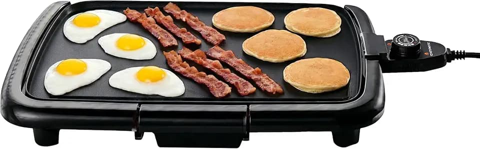 OVENTE Electric Griddle with 16 x 10 Inch Non-Stick Plate, Black GD1610B